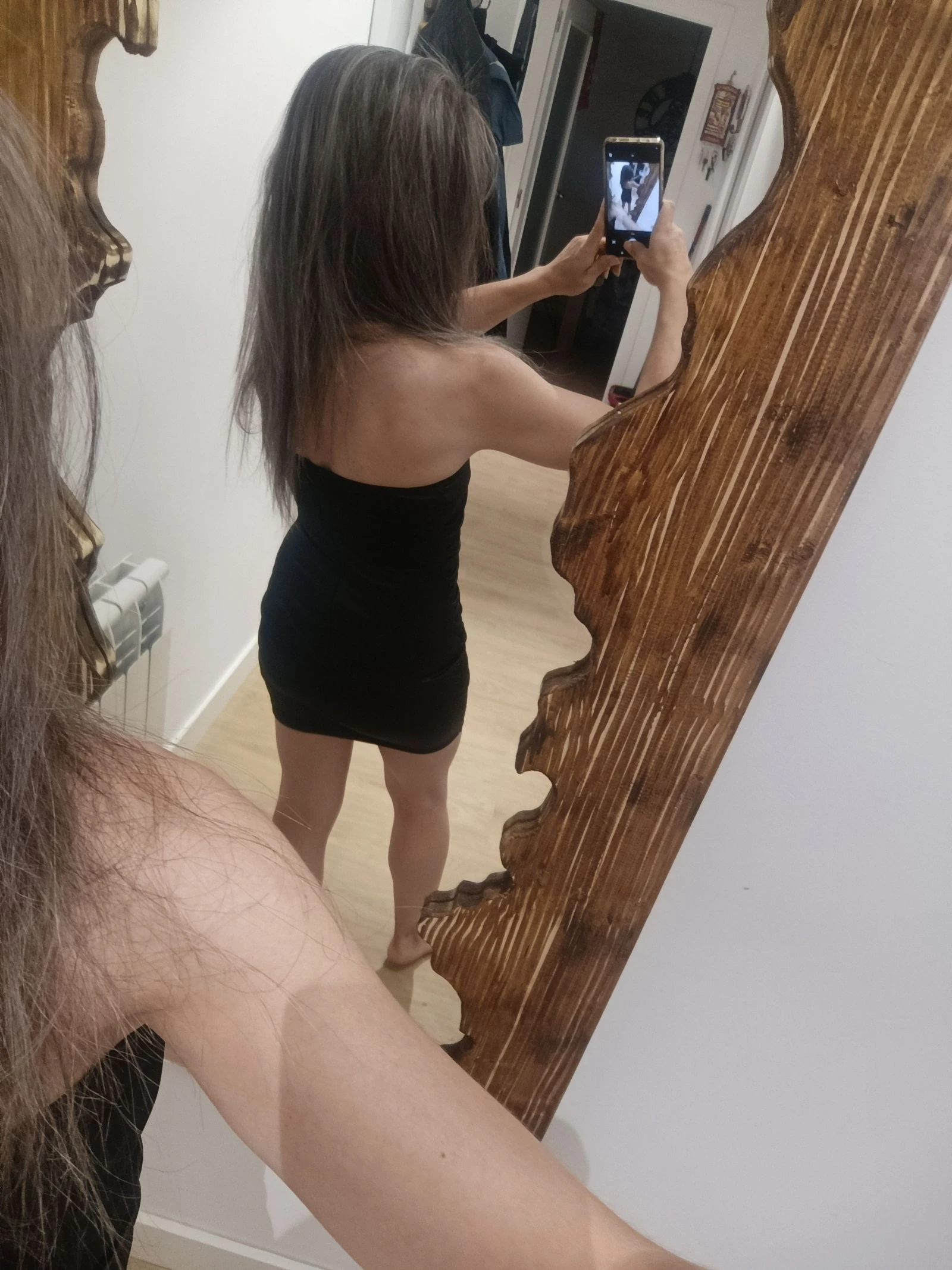 Vestido satén palabra de honor  – photo 5